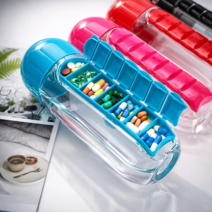 Botella Pastillero 3 en 1